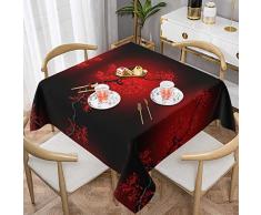 Tovaglia rotonda in poliestere lavabile con fiori di ciliegio, perfetta per tavoli da buffet, feste, cene di festa