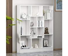 HOMIDEA Mars Libreria - Scaffale per Libri - Scaffale per Ufficio/Soggiorno dal Design Moderno (Bianco)