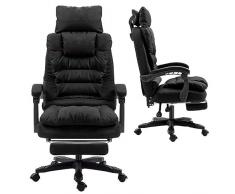 XIaoHESHop Ergonomica Sedia da ufficio, Poggiatesta Sedia da scrivania Sedia da ufficio con poggiapiedi retrattile, Casa Ufficio Sedia operativa girevole con schienale alto e bracciolo, Altezza