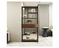 TOMYEUS Libreria da Parete Stableshelf Scaffale for Pavimenti in Ferro battuto Camera da Letto Display Combinazione Combinazione Semplice da Ufficio Partition Soggiorno Libreria Libreria Verticale