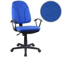 BAKAJI Poltrona Sedia Scrivania Ufficio Presidenziale in Tessuto Traspirante e Struttura in Polipropilene Rotazione 360 Gradi Direzionale Altezza Regolabile (Blu)