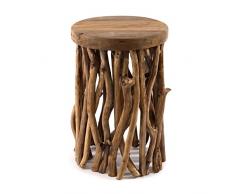 DESIGN DELIGHTS TAVOLINO Woods | Legno di Mogano, 45x30 cm | Tavolo in Legno, Tavolo per Telefono, Sgabello in Legno di radice, Sgabello per Piante, Sgabello per Rami