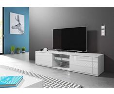WFL GROUP Mobile TV Stile Contemporaneo - per TV Fino a 55 -140 cm - Bianco Lucido