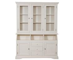 Biscottini Libreria in legno di tiglio 226x172x41 cm Made in Italy | Libreria legno massello | Buffet libreria classica | credenza shabby