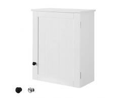 SoBuy Mobile bagno salvaspazio bianco (Pensile) BZR19-W