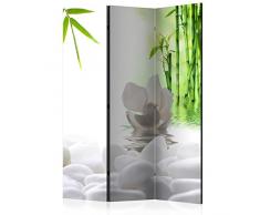murando Paravento Spa Zen 135x172 cm Stampa unilaterale su Tela in TNT Parete Divisoria Interno Separatore Stanza Pieghevole Decorazioni Bianco Verde b-B-0152-z-b