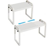 Cinnani Mensole Cucina Salvaspazio, Ripiani Cucina Salvaspazio in Plastica, Ripiano Cucina da Appoggio, Mensola Organizer Estensibile, Divisorio per Ripiani per Cucina Armadio, Sottolavello, Bagno