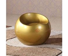 AINIYF Moderna vetroresina Sgabello da Salotto Globe Lounge Chair contemporanea Sedia da Ufficio Backless per Tea Time Chat, Comunicazione Bussiness / 22.8x19 Pollici (Colore : Oro)