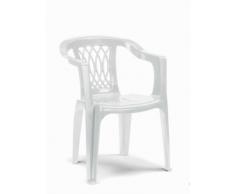 SEDIA POLTRONA EXTRA GIADA BIANCA IN RESINA ARREDO GIARDINO SCAB 020655