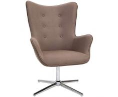 homcom Poltrona Girevole 360° da Ufficio o Studio, Design Vintage con Braccioli e Imbottitura, Scamosciata, 71 x 74 x 106cm