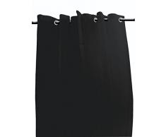 Soleil docre Tenda in Voile Nera con Occhielli in Metallo