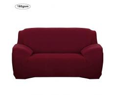 SearchI Copridivano Elasticizzato,Moderna Fodere Copridivani Universale Sofa Mobili Protettore Copertura Divano Antiscivolo,Rimovibile e Lavabile,Fodere Divani e Poltrone(Vino Rosso,3 Posti)