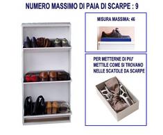 Scarpiera Slim (l'originale!) per max 9 paia di scarpe - Garantita 15 anni! Niente da montare! SalvaSpazio Slim a 3 Ante Bianca, In metallo, garantita anche per esterni.