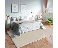 Mias Teppiche Olivia Tappeto per Soggiorno, Pelo Corto (19 mm), Antiscivolo, 100% Poliestere, Beige, 160 x 230 cm