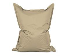 Lumaland Poltrona Sacco Pouf | Bean Bag grande XXL per interni & esterni | 140x180cm idrorepellente | Con rivestimento lavabile | Incl. borsa interna ricaricabile con perle EPS da 380 litri [Beige]
