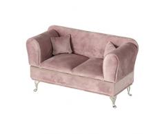 Boltze Portagioie portagioie, portagioie – Portagioie divano rosa antico, piedi argentati, lunghezza 23 cm