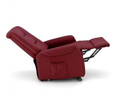 SEADA Poltrona Relax Motorizzata Alzapersona Elettrica 1 Motore Con Portata 130kg Per Soggiorno Con Agevolazione IVA ridotta 4% Reclinabile Trieste, 78 x 82 x H 105 cm (Similpelle Bordeaux)