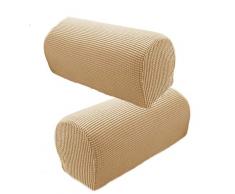 Timegoing 1 paio di copribraccioli, rivestimenti, fodere, elastici, per sofà, divani, sedie, protezione per mobili (beige)