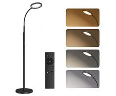 SUNMORY Lampada da Terra, Piantana LED 12W, Telecomando e Touch Control, 4 Temperature di Colore, Oscuramento Continuo,Lampada salotto, 1H Timer, Lampade da Terra per Soggiorno,Camera da Letto, Nero