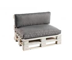 gutekissen Cuscino per bancale, Cuscini per Pallet Divani, Seduta, Schienale,Trapuntato PWK (Seduta 120x60, Grigio)