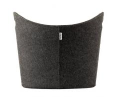 LOMOS Cesto Grande Thore in Feltro Grigio, Cesto per la Legna, Contenitore per Giocattoli con Maniglie rinforzate