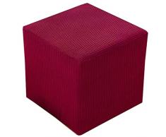 klkjk Copri Pouf Quadrato Elasticizzato Rettangolare Copertura DellOttomano Morbido Elastico Fodera per Pouf Lavabile Copri Poggiapiedi per Soggiorno (Color : Burgundy, Size : 40x45cm)