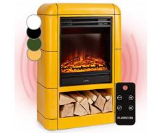 Klarstein Camino Elettrico, Camino da Terra con Mensola, Riscaldamento Elettrico con Fiamma LED, Caminetto Elettrico 1800W, Camino Finto con Telecomando, Timer, Controllo Temperatura, Termocamino