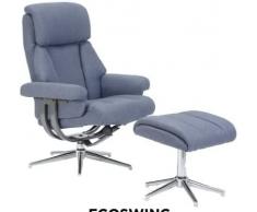 POLTRONE ITALIA Soft relax Poltrona Reclinabile girevole 360 gradi con pouf Antimacchia poltrona relax poltrona tv soggiorno Blu