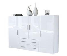 Kofkever Madia Moderna Magnolia Cassa Bianca Frontali Bianco Lucido. Altezza 106 cm.