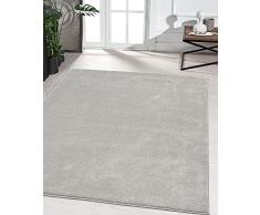 the carpet Marley elegante tappeto design soggiorno, morbido & facile cura tappeto soggiorno a pelo corto in argento, tappeto 160 x 230 cm