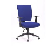 Dmora - Sedia da ufficio Palmerston, Poltrona direzionale con braccioli, Seduta ergonomica da ufficio, Cm 61x65h98/108, Blu