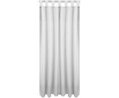 Bestlivings, tenda decorativa oscurante, con passanti, in micro raso, Tessuto, Grigio Claro, 140x145cm