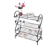 GOTOTOP Scarpiera portascarpe Semplice in Ferro Scaffale,scarpiera Multi-Strato per la casa,Soggiorno in Camera da Letto,63 x 29.3 x 70cm