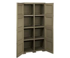 Tontarelli Omnimodus Armadio 4 Moduli 4 Ante Chiuse 4 Traforate, Wengè, 79x47x164 cm