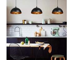 Tomshine - Lampadario con 2 lampade a sospensione in metallo, stile industriale, vintage, diametro 30 cm, colore: nero