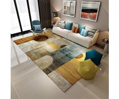 TEPPICH-CY-ZK Tappeto Igroscopico Bellissimo Soggiorno Tappeto Tappeto Domestico Decorativo Moderno Modello Geometrico Marrone Grigio Giallo indelebile Tappetto 200 * 300cm