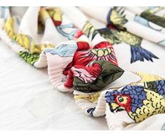 LINGJUN Colorful Cassa del Fiore Stampa Divano Lounge Copridivani Stretch Home Elastico Arms Hotel Mobili di Protezione (Fiore e uccello, 2 posti 150-185cm)