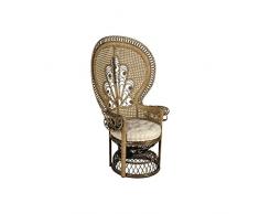 Poltrona in rattan ambrato Marrone Emmanuelle 82 x 70 x 140 cm