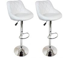 2er Set Sgabello Sedia Cucina Bar Colore a Scelta (2x bianco)