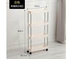 Trihedral-X Servizi igienici Bagno scaffalature di stoccaggio catturati Armadio da Cucina Frigorifero, Lavatrice Soggiorno Stretta Camera al Piano-Slot del Rack (Color : White4layer)