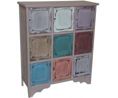 Biscottini Mobile Country multicolor in legno di paulonia L81xPR31xH98 cm