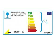 Trio Leuchten Trio Leuchten Lighting Plafoniera Tonda, E27 40W, Vetro Decorato in Motivo Alabastro con Base in Metallo, Alluminio