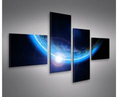 Blue Space 4LP Quadri moderni su tela - pronti da appendere - montata su pannelli in legno - Fotografia formato XXL - Stampa su tela - Quadro x poltrone salotto cucina bagno mobili ufficio casa