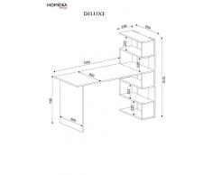 Scrivania Deluxe in Noce/Bianco – Tavolo per Computer – Workstation per Home Office in Design Moderno.