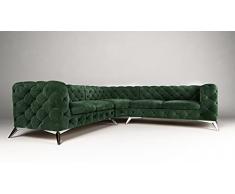 Luxury Regency Chesterfield 2x2 divano ad angolo (verde)