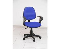 Poltrona operativa blu da ufficio per studio da cameretta