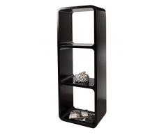 Mensola Da Muro Libreria Scaffale Vari Colori Retrò Cubi Moderno LO13 (Nero)