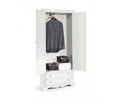 ARMADIO 2 ANTE IN LEGNO COLORE BIANCO OPACO