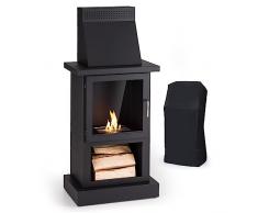 Blumfeldt Caminetto Bioetanolo da Pavimento, Camino Bioetanolo da Terra Inodore e Senza Fumo, Stufa a Bioetanolo da Interno Esterno, Autonomia 4 Ore, Caminetto Bioetanolo da Terra Senza Fumo per Casa