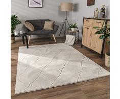 Tappeto Salotto Moderno Soggiorno Pelo Corto Motivo Boho Motivo Scandinavo 3D Moderno, Dimensione:160x220 cm, Colore:Crema 2